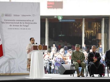 Sheinbaum es “la Presidenta de la Paz”, afirma Rosa Icela Rodríguez; se han canjeado a la fecha 2 mil 135 armas de fuego