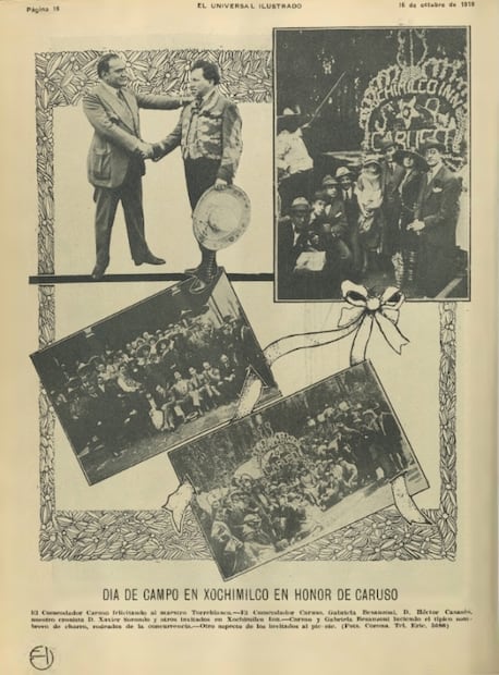 Cuando Enrico Caruso causó furor y encantó en Xochimilco