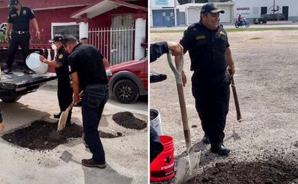 Por falta de presupuesto, policías municipales "bachean" calles en Yucatán