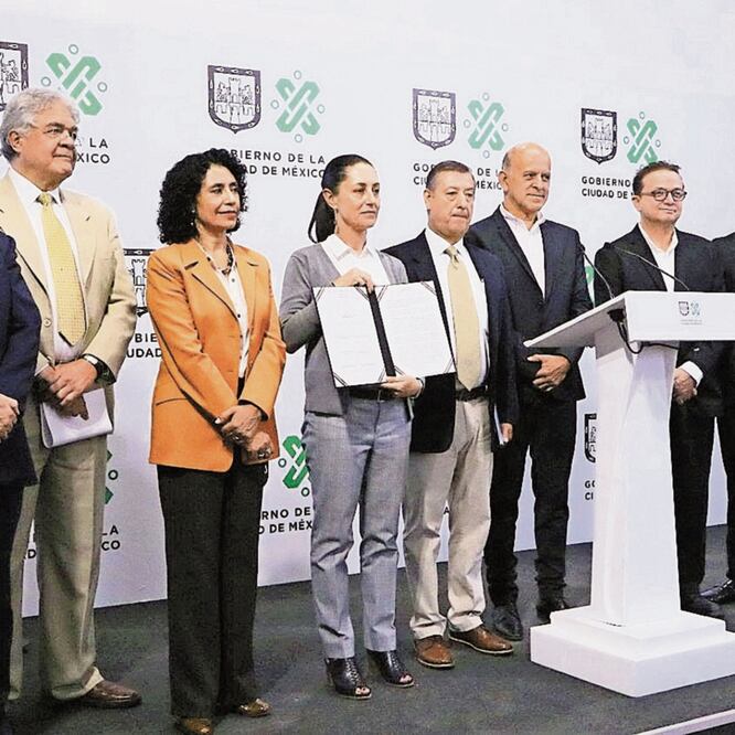 Durante la firma del acuerdo con el gobierno federal, Claudia Sheinbaum expuso que el proceso de integración del IMSS, ISSSTE y los servicios estatales de salud se hará de manera paulatina en el país durante el sexenio. ESPECIAL