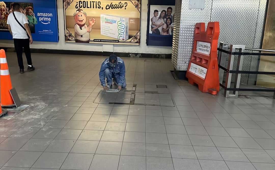 Realizan mejoras en estación Bellas Artes; Metro sustituye piso, luminarias y escaleras eléctricas. Foto: Laura Arana