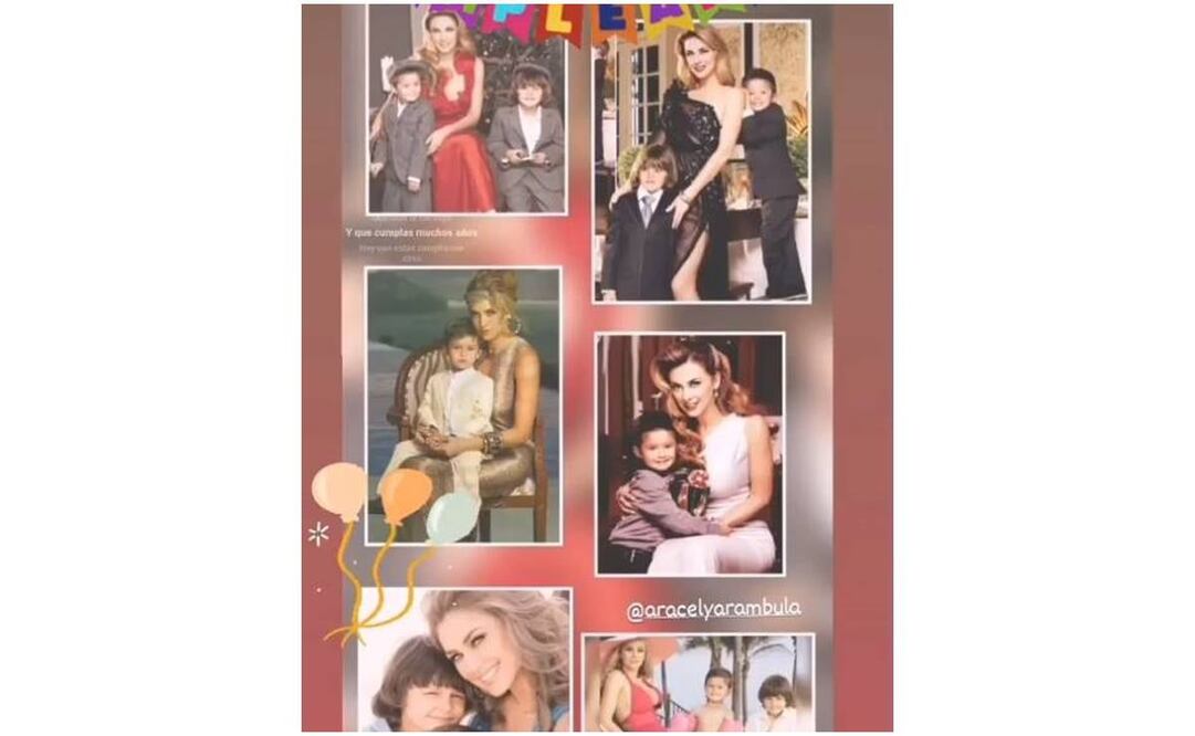 : Arámbula compartió un collage donde aparecen varias sesiones que ha tenido con sus hijos. Foto: Instagram