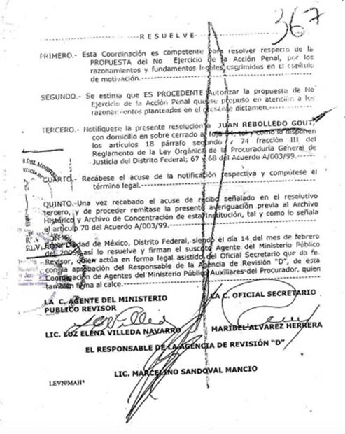 Documento difundido en la página web de Presidencia. Foto: Especial