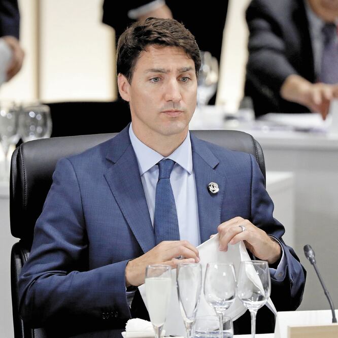 Preocupa do. El primer ministro de Canadá, Justin Trudeau, el pasado 28 de junio durante una cumbre del G20, en Osaka, Japón. REUTERS