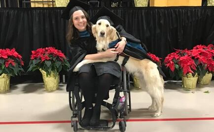 Perro se gradúa de la maestría con su dueña en EU