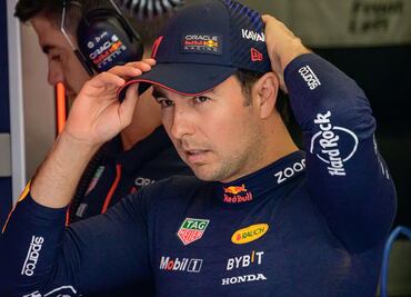 Checo Pérez celebra su resultado en la clasificación del GP de Bélgica: "La única pena es no haber mejorado a Charles Leclerc"