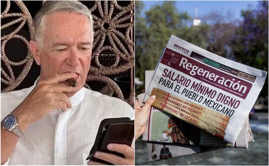 Este miércoles, EL UNIVERSAL reveló que Morena contempló un presupuesto superior a los 600 millones de pesos para la elaboración, impresión y reparto del periódico Regeneración. Foto: X y Hugo Salvador. EL UNIVERSAL