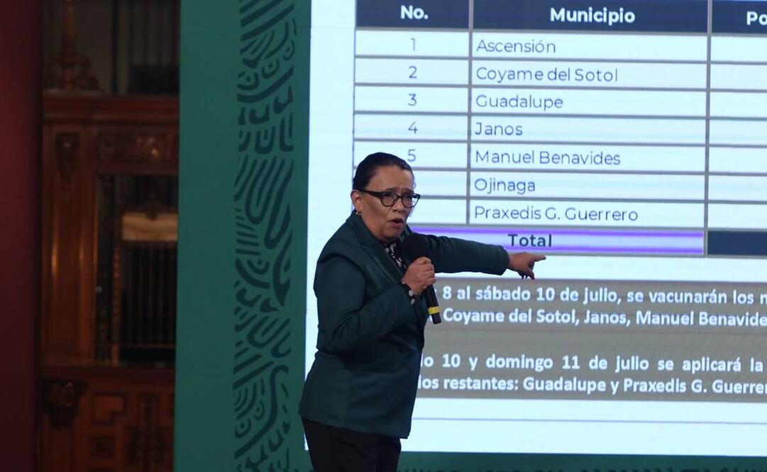 La titular de Seguridad y Protección Ciudadana (SSPC), Rosa Icela Rodríguez, acompaña al presidente Andrés Manuel López Obrador en su conferencia mañanera. Foto: Carlos Mejía / EL UNIVERSAL
