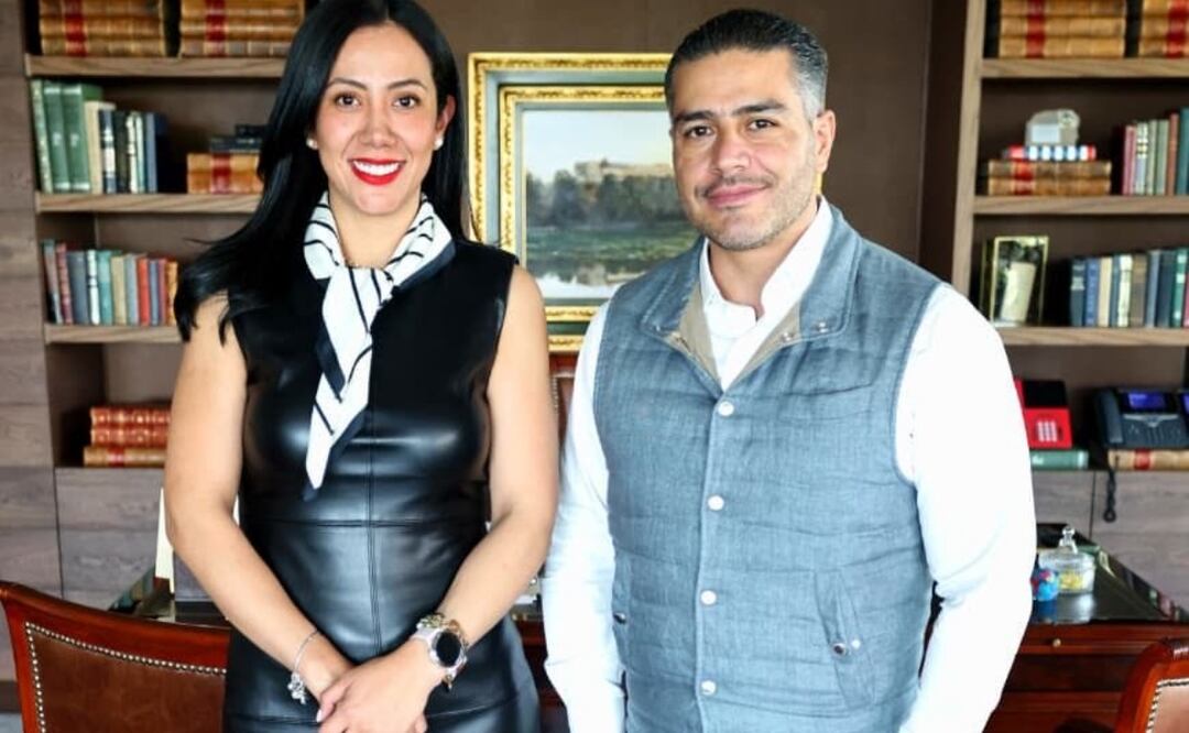 Omar García Harfuch junto a la presidenta municipal de Gómez Palacio, Durango, Betzabé Martínez Arango. Foto: (@BetzabeMtzA)