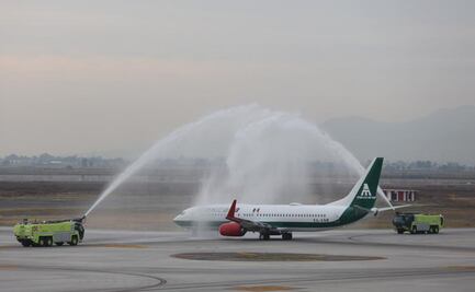 ¿Por qué recibió chorros de agua el primer vuelo de Mexicana de Aviación?