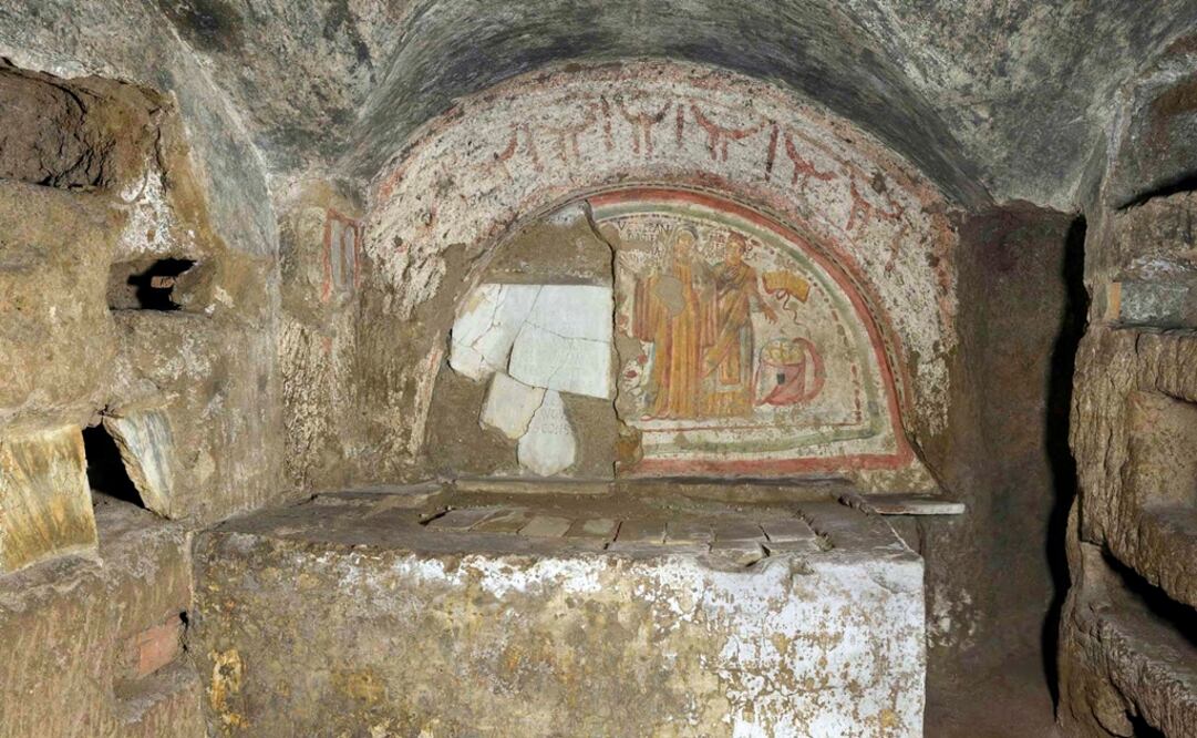 Frescos del siglo IV, tesoros de inestimable valor, recuperaron su color tras una restauración en la Catacumba de Domitila, la más extendida cadena de cementerios subterráneos que datan de la Roma imperial.