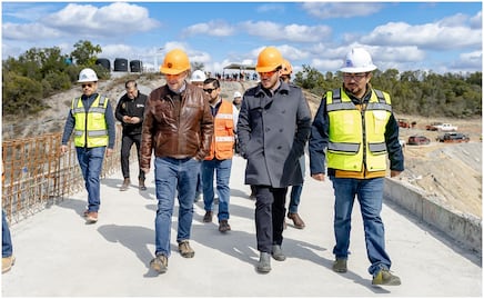 Samuel García supervisa trabajos finales de la cortina de Presa Libertad en NL; abastecerá de agua a más de 5 millones de personas