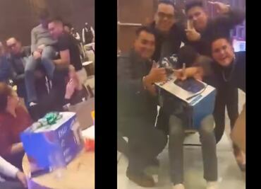 Video viral: borracho gana premio en posada y sus amigos lo cargan para que lo recoja