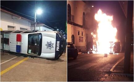Taxistas protestan por muerte de compañero; queman patrulla en Veracruz