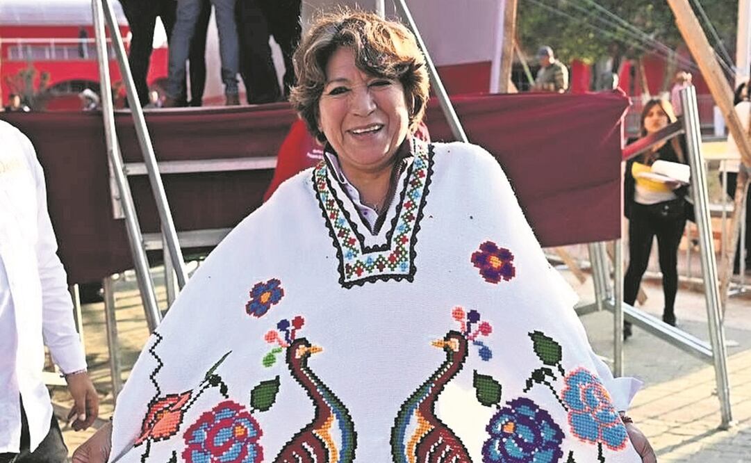 La morenista Delfina Gómez, en un acto en Villa Victoria. Foto: ESPECIAL