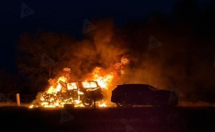 Choque entre tres camionetas provoca incendio en autopista Matamoros-Reynosa; hay cuatro muertos 