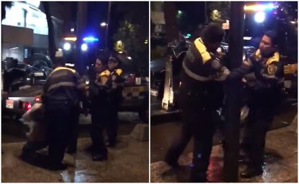 Captan en video a policías de tránsito cuando golpean a un taxista en Polanco