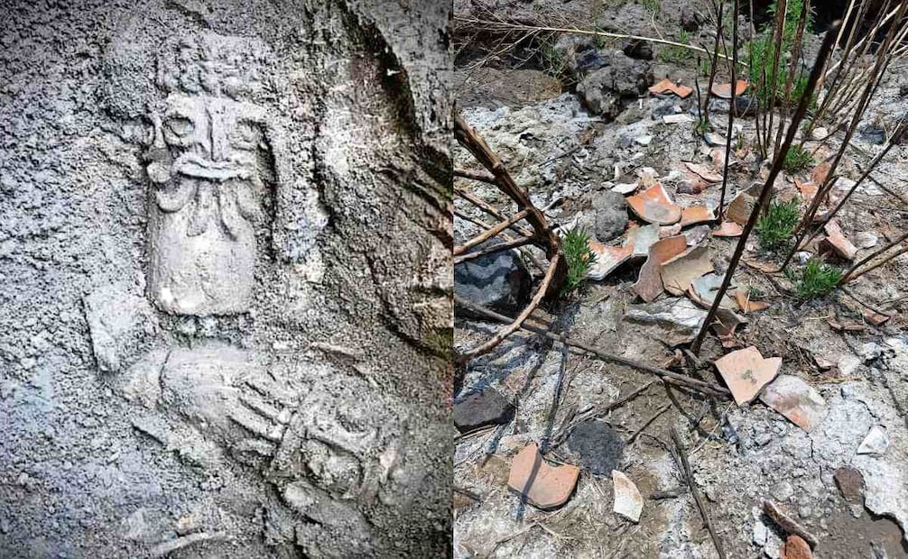 Figurillas, braseros, conchas, objetos de obsidiana y hasta restos humanos, que podrían corresponder al periodo Clásico, han sido extraídos de forma ilegal en los alrededores de Chalco. Foto: FACEBOOK DE SEÑOR BLUE