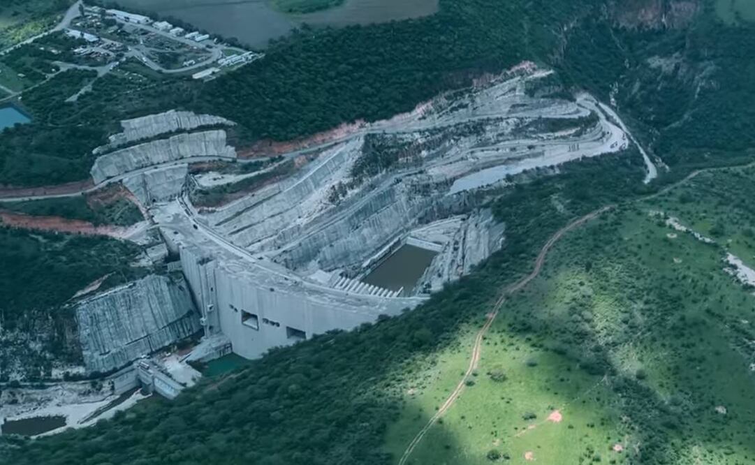 Obras en la presa El Zapotillo, en Jalisco; AMLO comparte video de sobrevuelo / Foto: Twitter