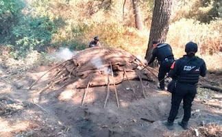 Localizan hornos clandestinos para procesar madera en faldas del Popocatépetl; estructuras representan un riesgo para los ecosistemas forestales
