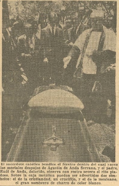 Despedida a Agustín de Anda. Hemeretoeca El UNIVERSAL.