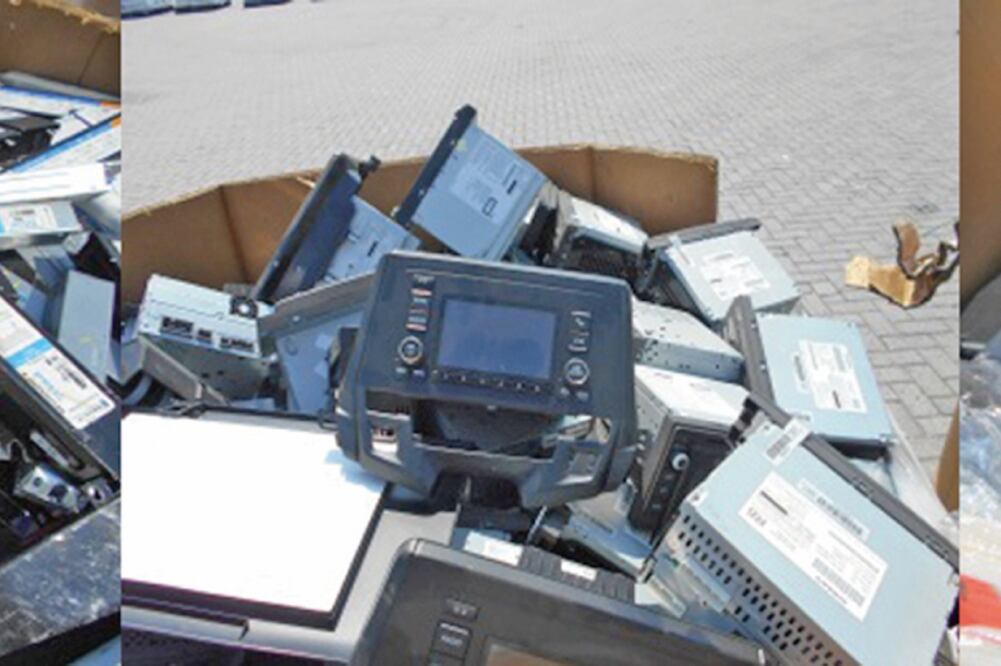 Decomiso. El contenedor transportaba piezas de desechos de computadoras y baterías usadas. (FOTO: ARCHIVO. EL UNIVERSAL)