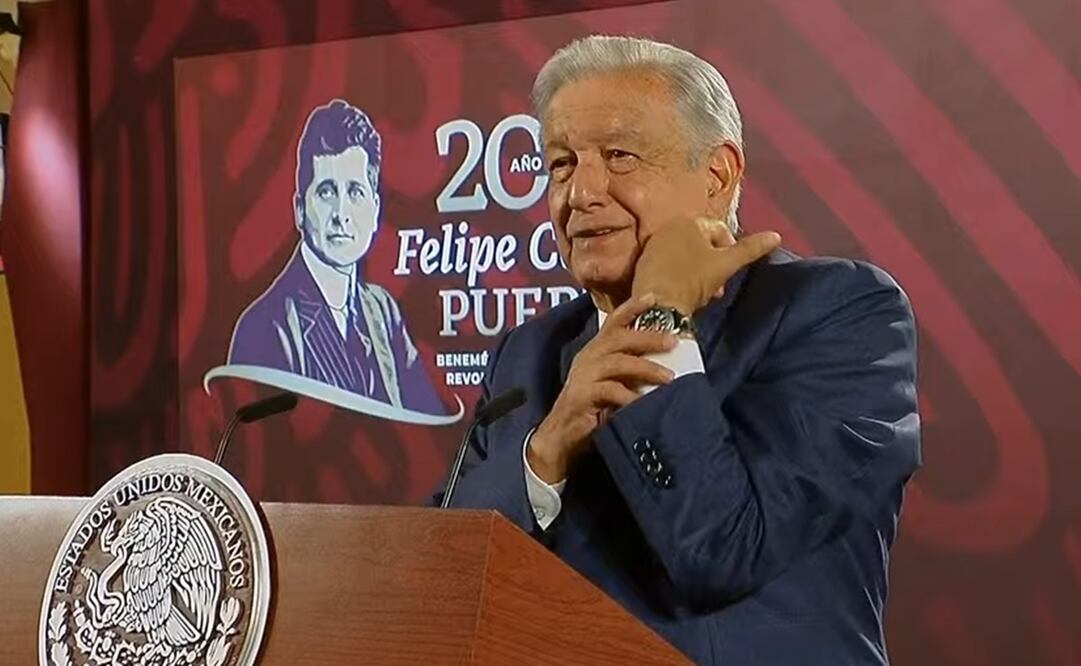 López Obrador rifará su reloj en su última mañanera. Foto: Captura