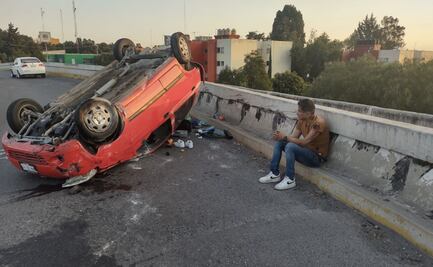 Copiloto sale proyectado de puente y cae 8 metros tras choque en Cuautitlán Izcalli