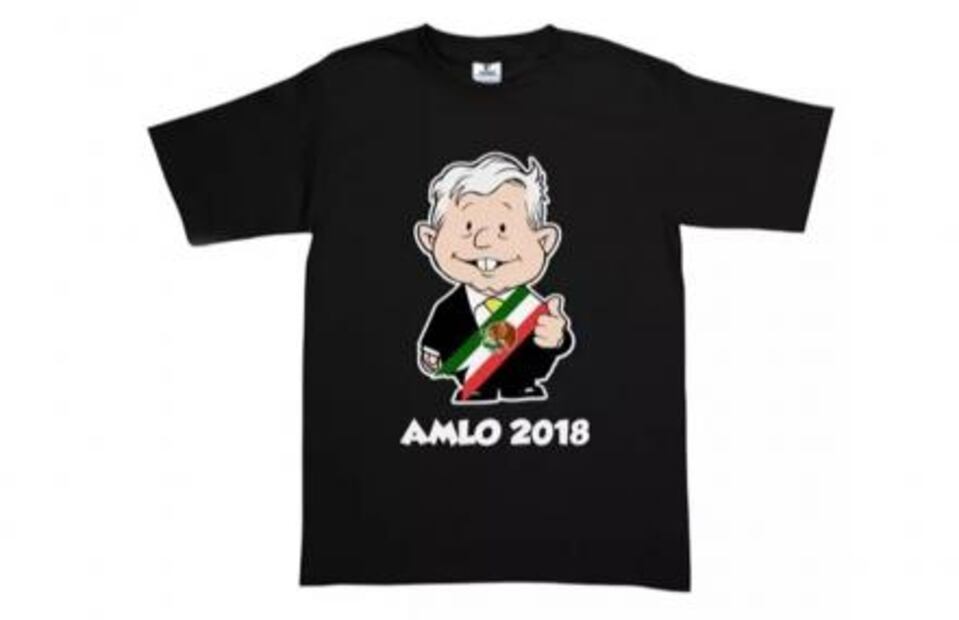 Venden por internet playeras para cierre de campaña de AMLO en el Azteca