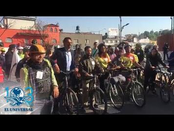 Diputados de Morena participan en rodada para entregar iniciativa ciclista