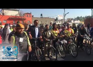 Diputados de Morena participan en rodada para entregar iniciativa ciclista