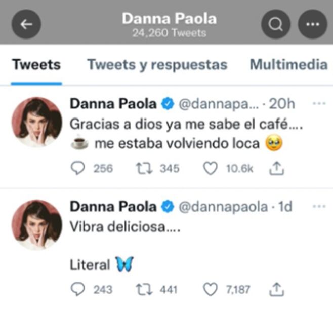 Papilas gustativas de Danna Paola desmienten noticia sobre su hospitalización por Covid 