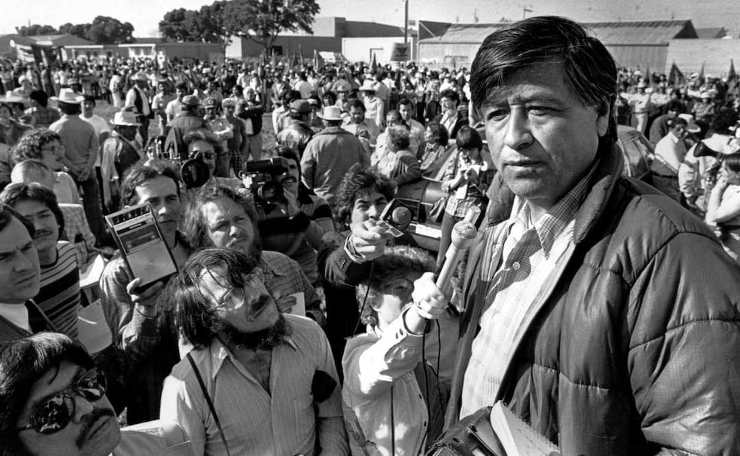 El líder de United Farm Workers César Chávez en una marcha en Salinas, California, el 7 de marzo del 1979. Foto: AP