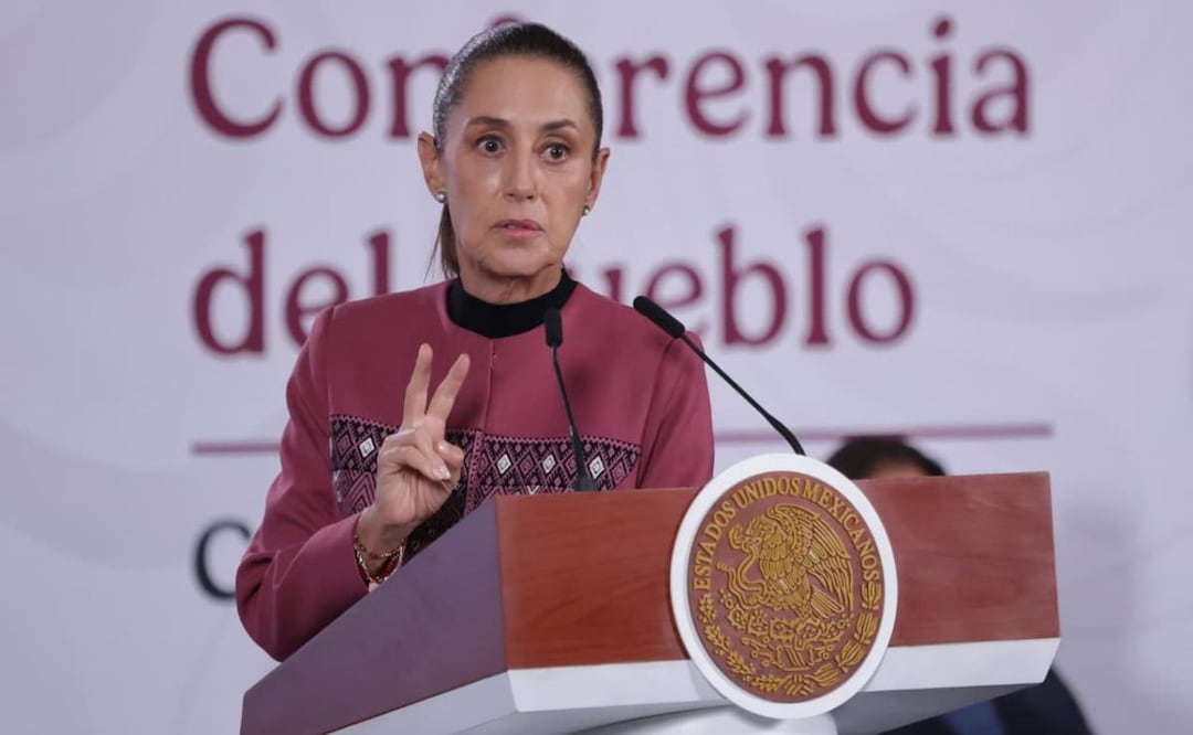 Presidenta Claudia Sheinbaum durante “La Mañanera del Pueblo” desde Palacio Nacional (30/07/2026). Foto: Fernanda Rojas / EL UNIVERSAL