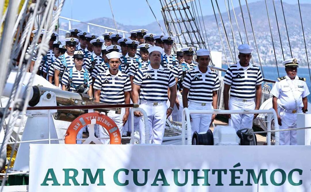 Zarpe del Buque Escuela Velero Cuauhtémoc, el cual iniciará Crucero de Instrucción "Consolidación de la Independencia de México 2025". Foto: Berenice Fregoso/ EL UNIVERSAL