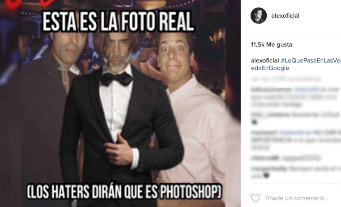 Además, "El Potrillo" publicó en su Instagram una imagen donde toma con humor su situación. "#LoQuePasaEnLasVegasSeQuedaEnGoogle", expresó. FOTO: Instagram/alexoficial