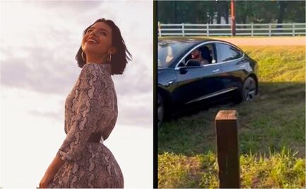 Ángela Aguilar atascó su Tesla en el fango, ¿quién la salvó? 