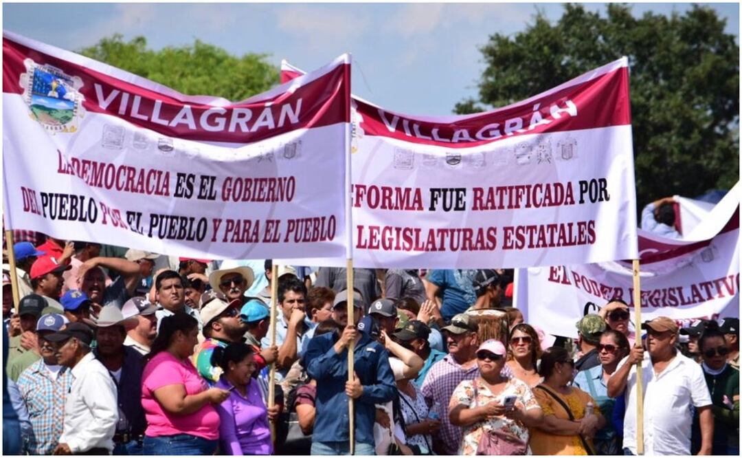 Este 23 de octubre, miles de personas en Tamaulipas se manifiestan a favor de la Reforma Judicial. Foto: Especial