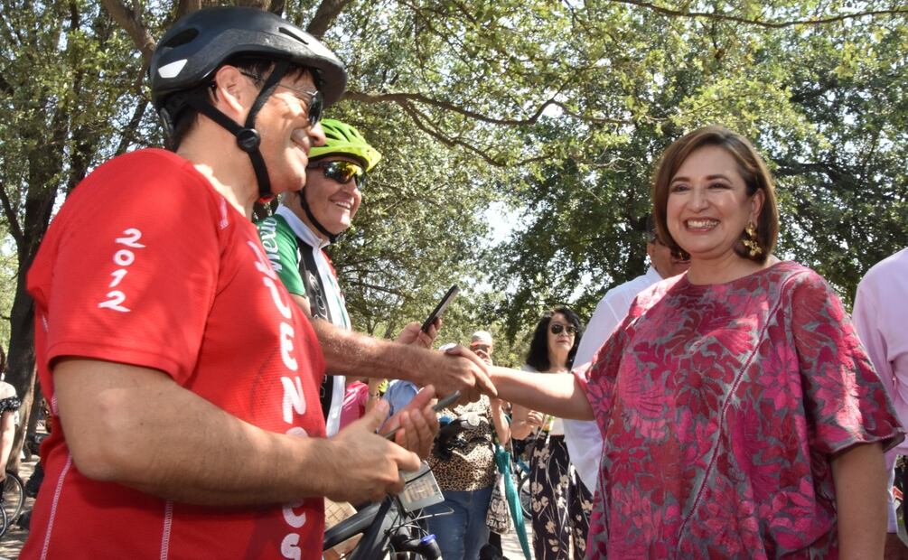 Rodada con Xóchitl Gálvez en Parque Fundidora. Foto: Emilio Vasquez / EL UNIVERSAL
