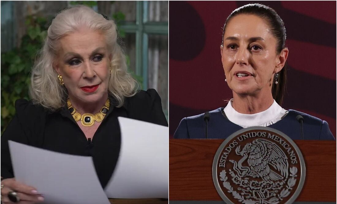 Al final de su discurso, la actriz tuvo un tropiezo al confundir las hojas y pausar el mensaje. Foto: X y Berenice Fregoso. EL UNIVERSAL