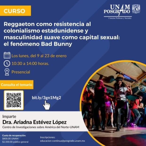 UNAM lanza curso sobre Bad Bunny y reggaetón con precio de hasta $2500