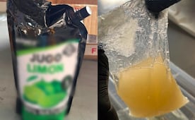 Aseguran más de 10 kilos de metanfetamina en Aeropuerto de Toluca; droga estaba oculta en bolsas de jugo de limón