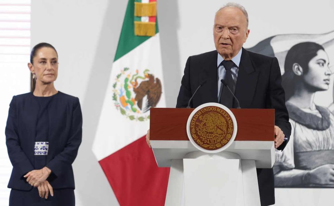 Alejandro Gertz Manero, titular de la FGR, durante la mañanera de este 8 de julio del 2025. Foto: Carlos Mejía / EL UNIVERSAL.