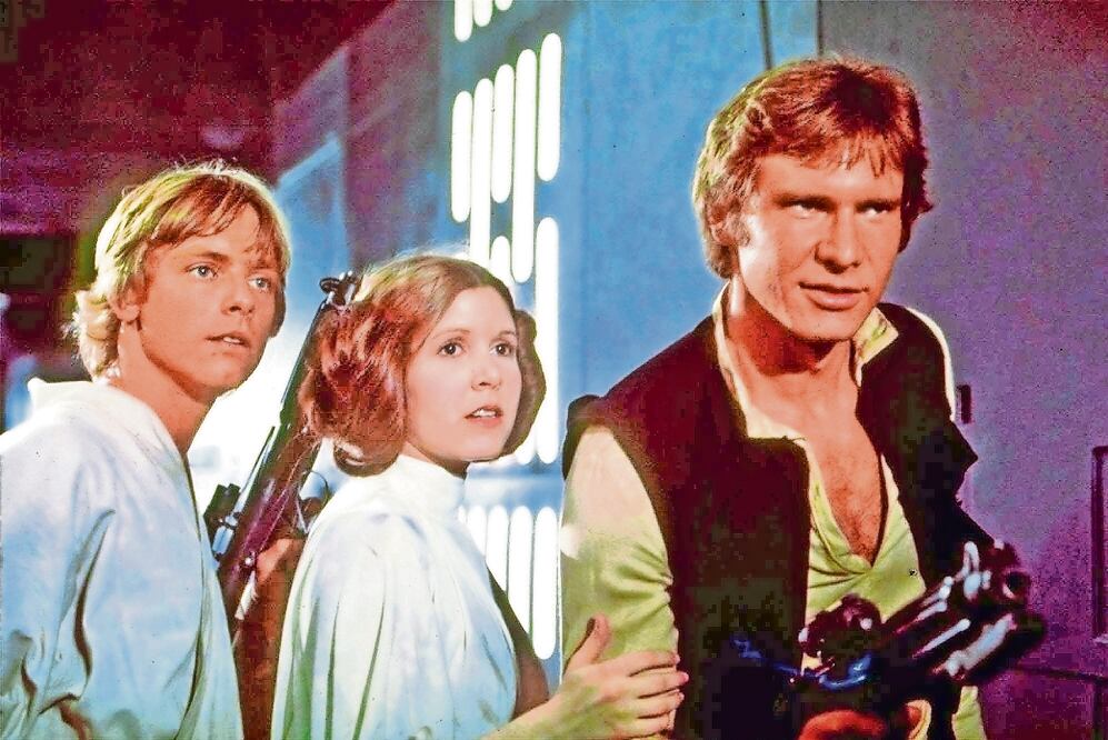 Mark Hamill como Luke, Carrie Fisher como Leia y Ford como Han Solo. Foto: Lucasfilm, 20th Century Fox