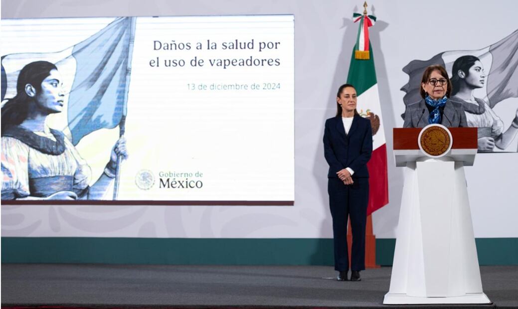 Armida Zúñiga Estrada, titular de la Comisión Federal para la Protección contra Riesgos Sanitarios (Cofepris), señaló que se han detectado hasta 167 compuestos químicos presentes en el vapor de los vapeadores algunas sustancias cancerígenas y dañinas para la salud. Foto: cortesía Presidencia