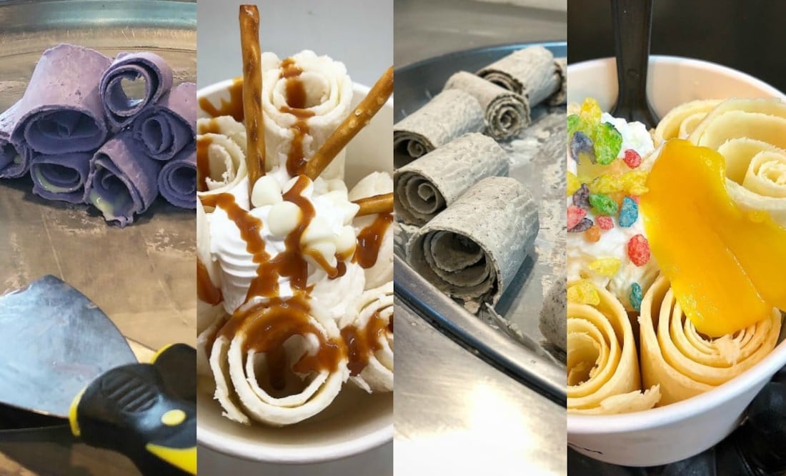 Foto: Instagram @thais_cream_rolls/ Helado en rollo