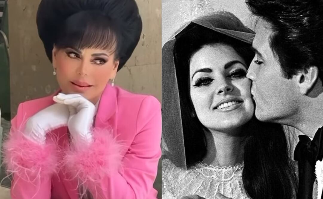 En la imagen se observa a Maribel Guardia y Priscilla Presley junto a Elvis. Fotos: Captura vía Instagram e Instagram oficial de Priscilla.