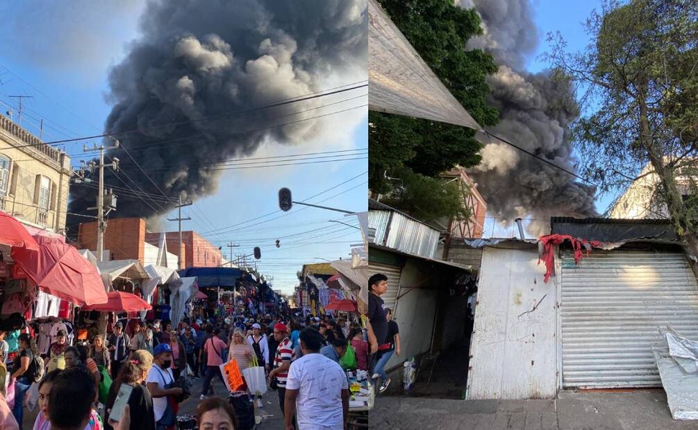 Servicios de emergencia acuden hacia República de Nicaragua a la altura de  Aztecas por incendio, evita la zona. Foto: Valente Rosas/El Universal