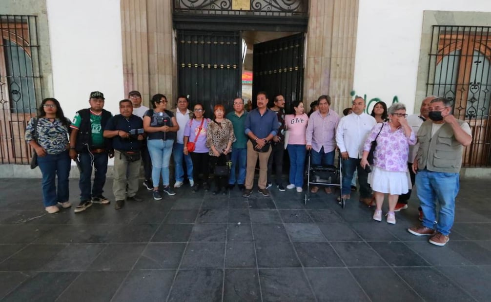 Asociaciones de periodistas de Oaxaca exigen justicia y condenan el asesinato de Alejandro Leyva (22/07/2026). Foto: Especial