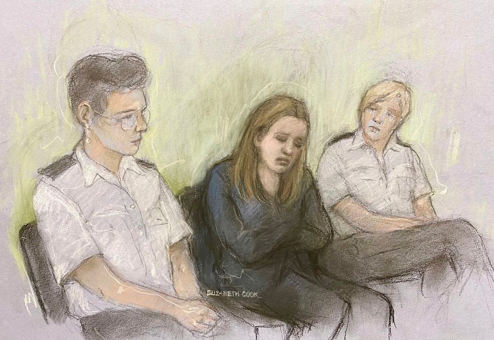 La enfermera Lucy Letby en Manchester Crown Court en Manchester, Inglaterra. Foto: Elizabeth Cook. AP